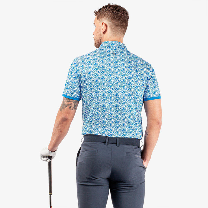 Madden is a Breathable short sleeve golf shirt for Men in the color Blue/White(5)