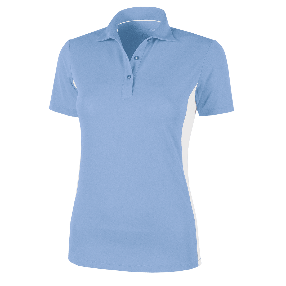Maia is a Breathable short sleeve golf shirt for Women in the color Blue Bell(0)