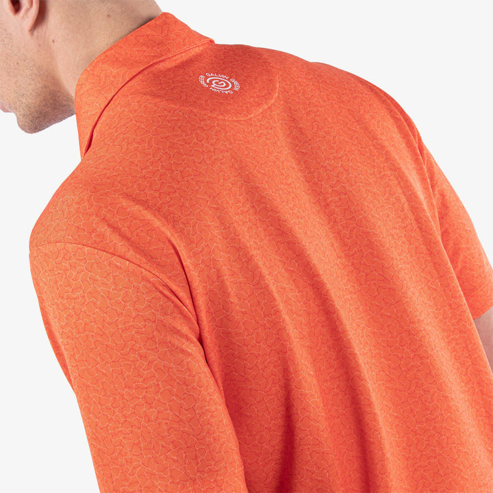 Mani is a Breathable short sleeve golf shirt for Men in the color Orange(6)