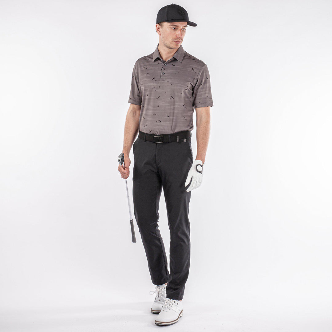 Marin is a Breathable short sleeve golf shirt for Men in the color Forged Iron/Black (2)