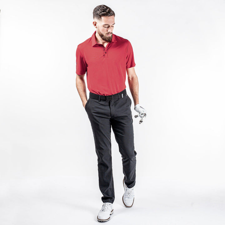 Milan is a Breathable short sleeve golf shirt for Men in the color Red(2)