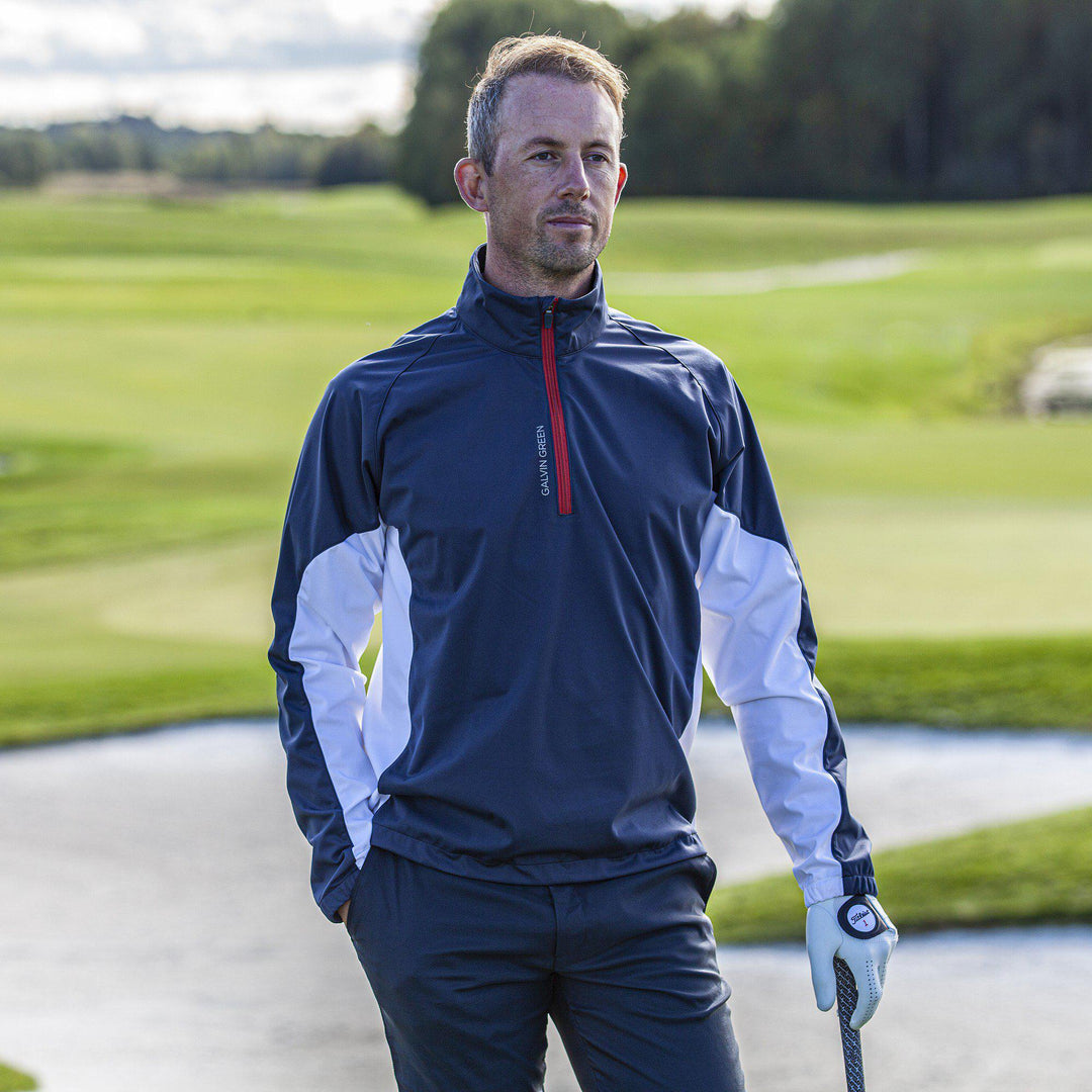 Lucas is a Windproof and water repellent golf jacket for Men in the color Fantastic Blue(2)