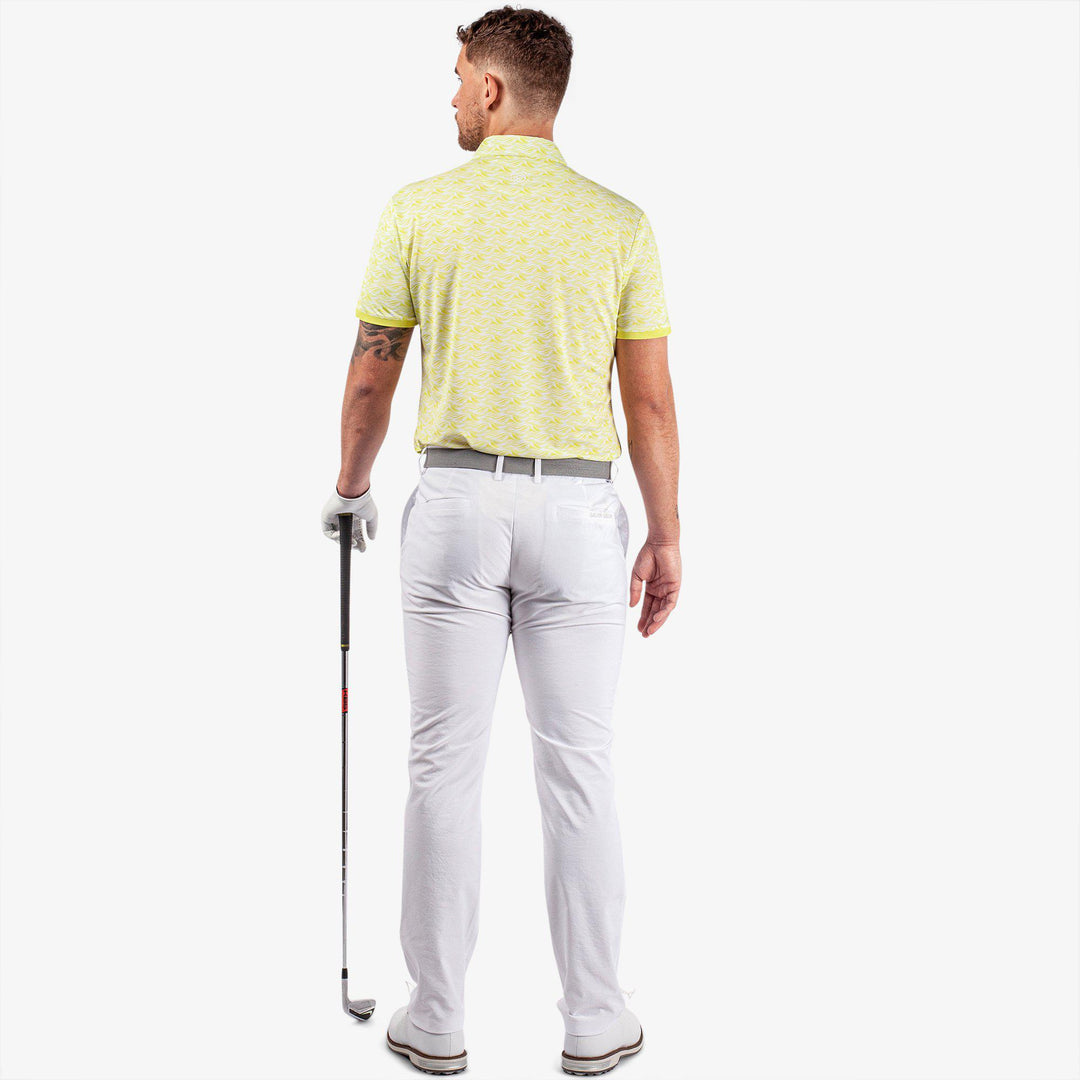 Madden is a Breathable short sleeve golf shirt for Men in the color Sunny Lime/White(7)