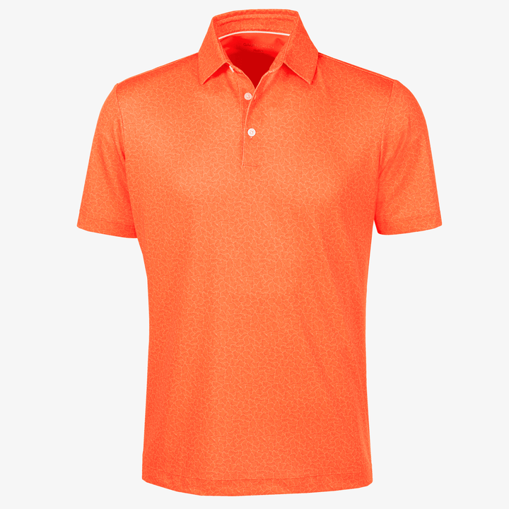Mani is a Breathable short sleeve golf shirt for Men in the color Orange(0)