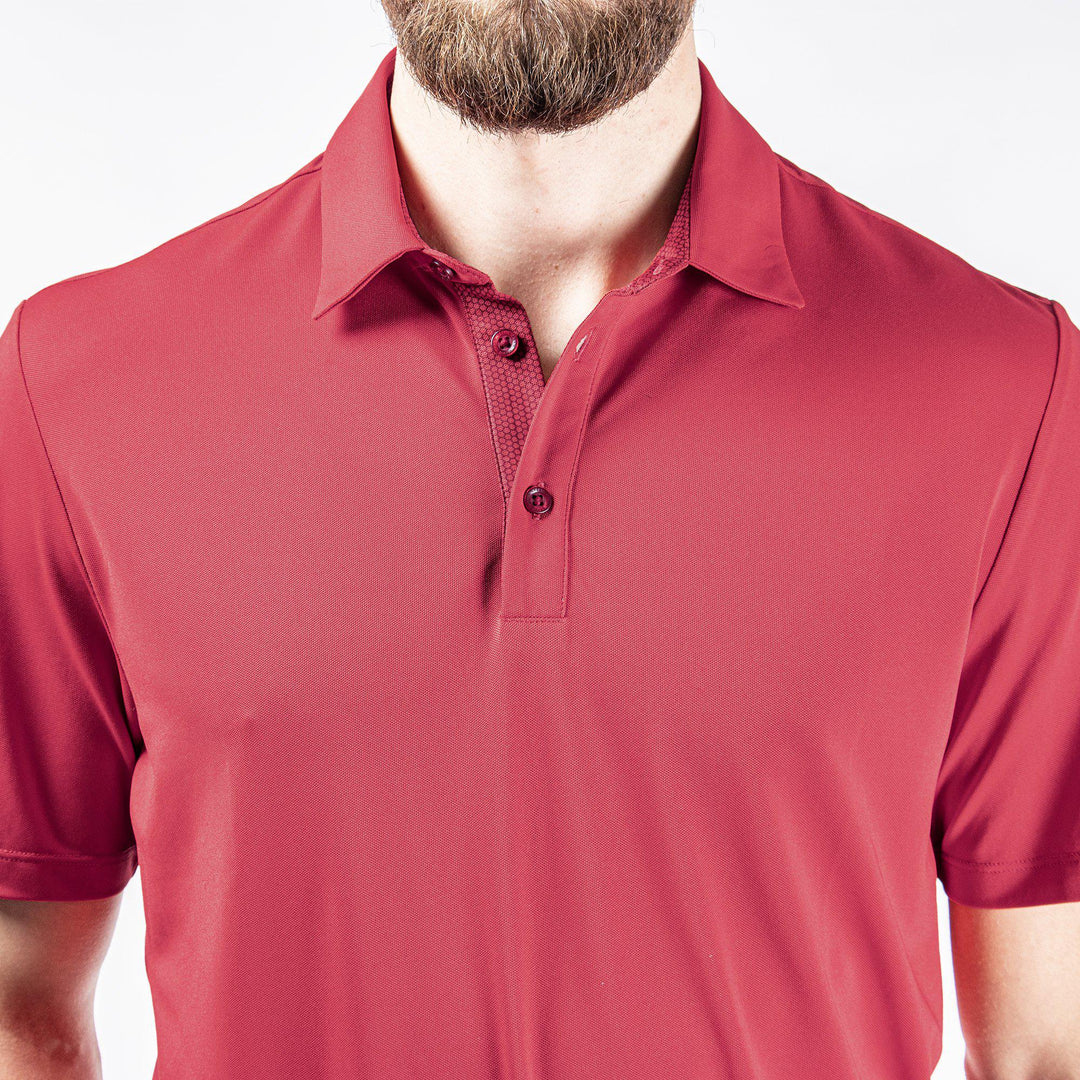 Milan is a Breathable short sleeve golf shirt for Men in the color Red(4)