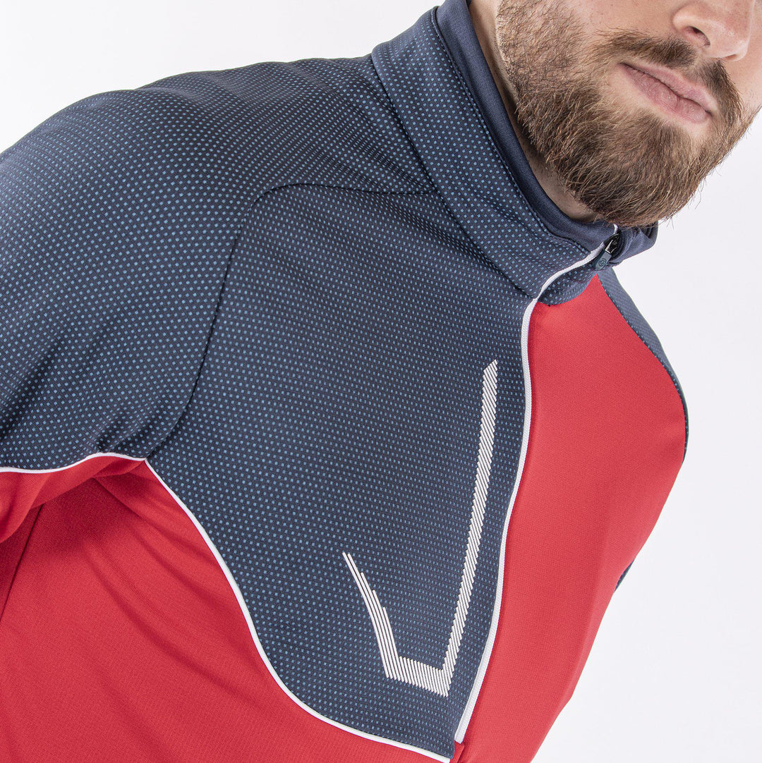 Daxton is a Insulating golf mid layer for Men in the color Sporty Red(4)