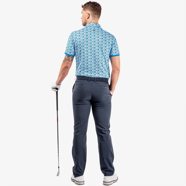 Madden is a Breathable short sleeve golf shirt for Men in the color Blue/White(7)