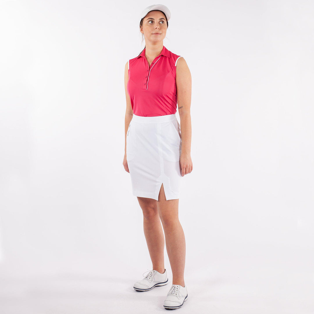Marie is a Breathable golf skirt with inner shorts for Women in the color White(5)