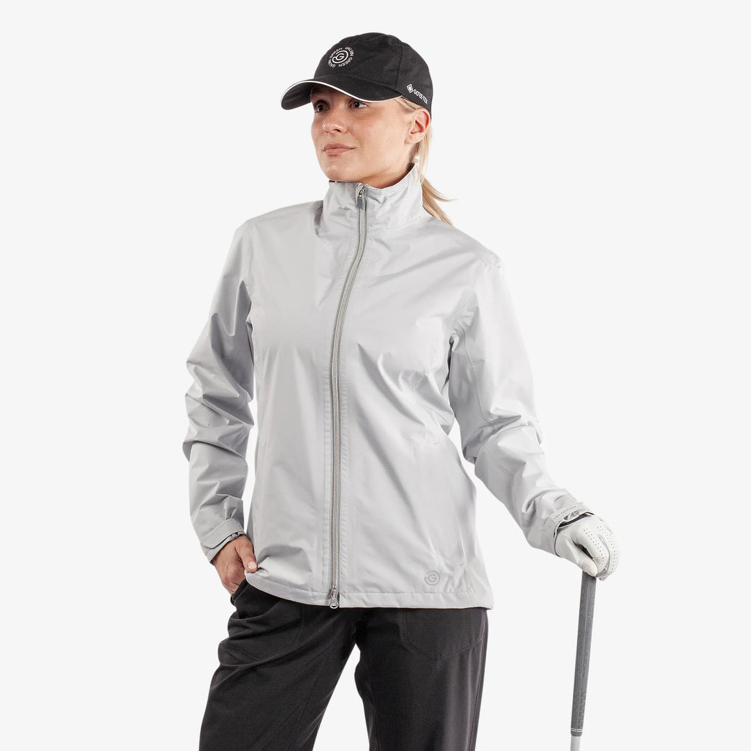 Alice is a Waterproof golf jacket for Women in the color Cool Grey(1)
