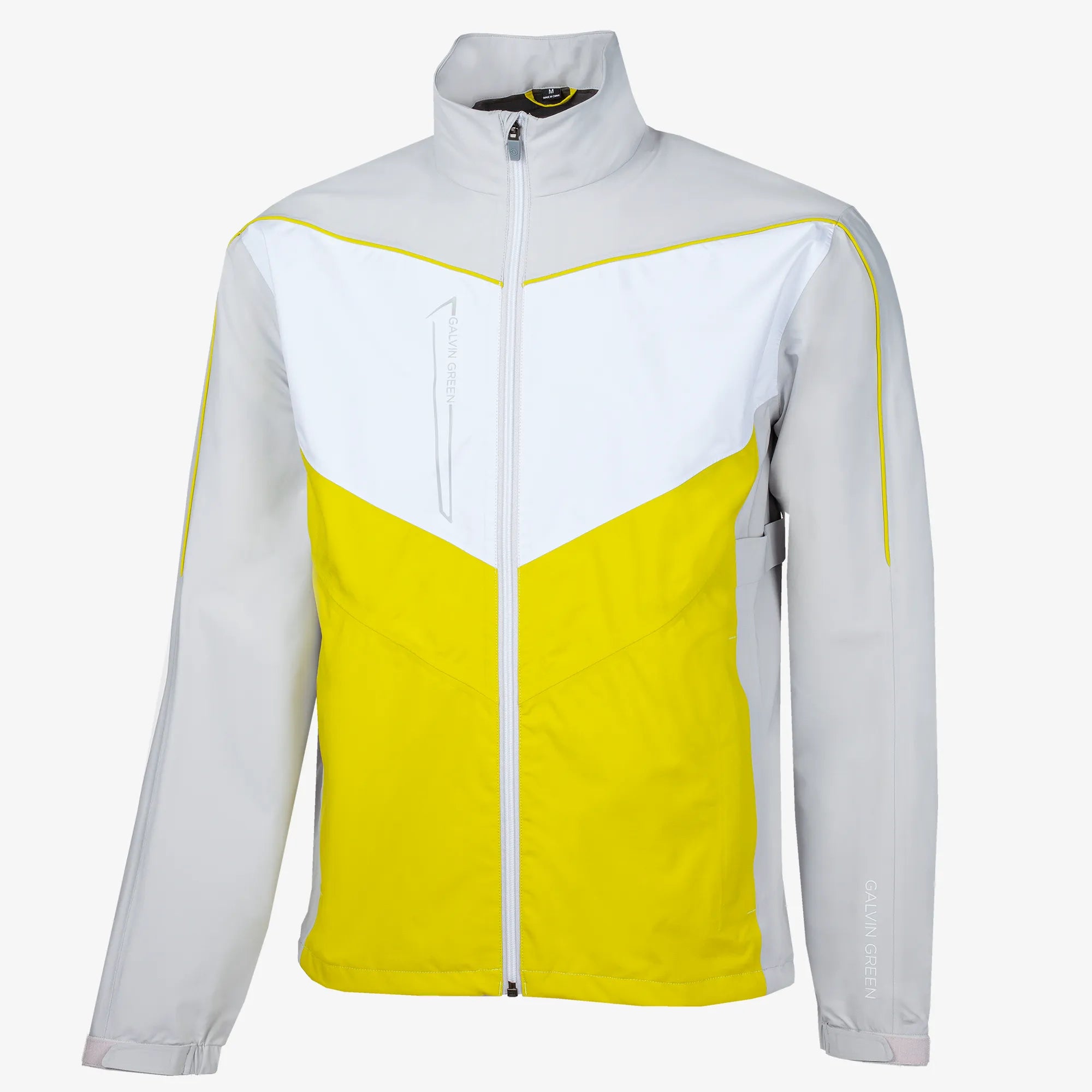 Armstrong Waterproof golf jacket Cool Grey/Sunny Lime/White