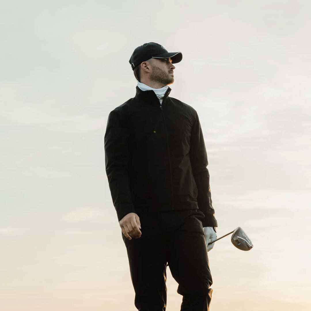 Aston is a Waterproof Golf Jacket for Men in the color Black(9)
