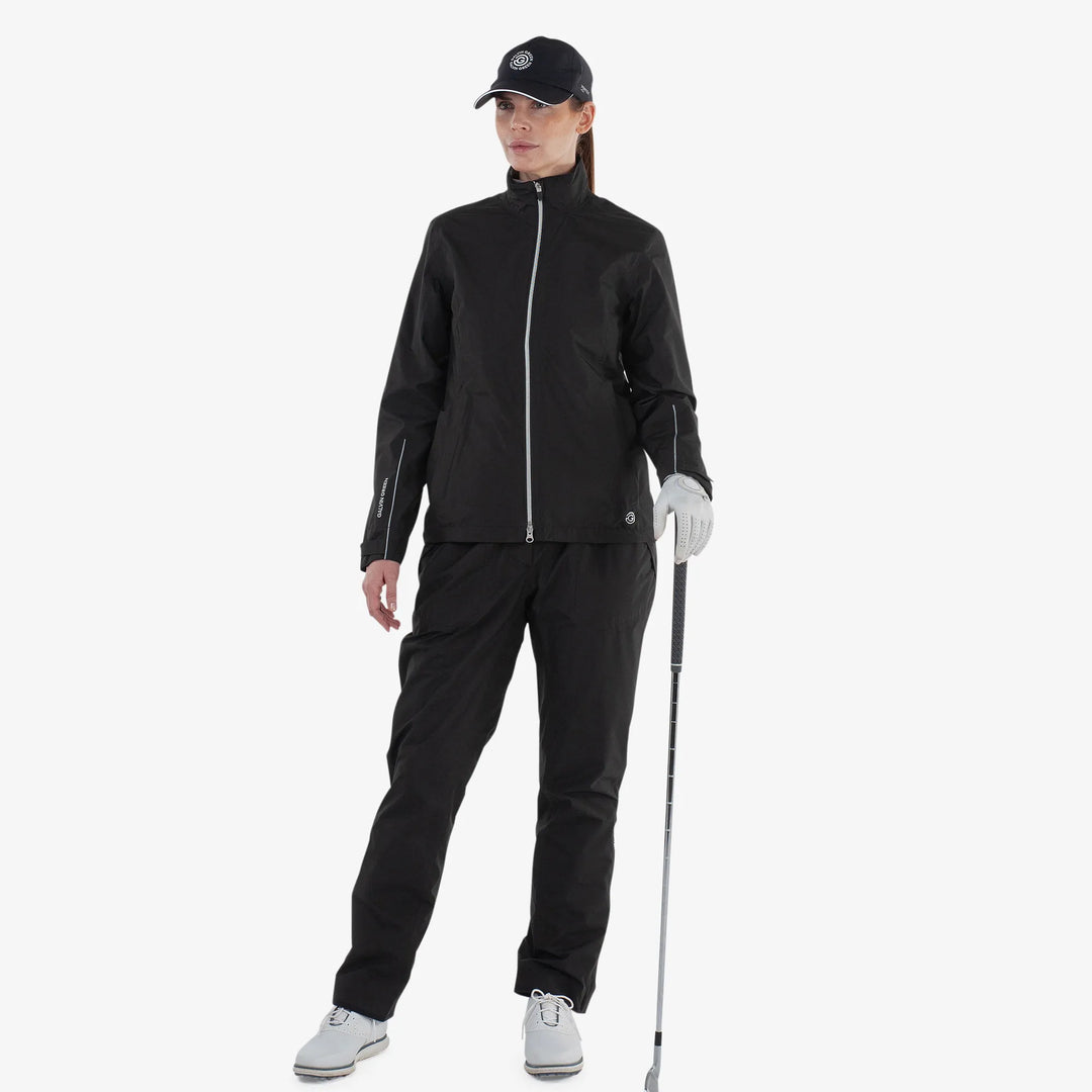 Ava is a Waterproof Golf Jacket for Women in the color Black(2)