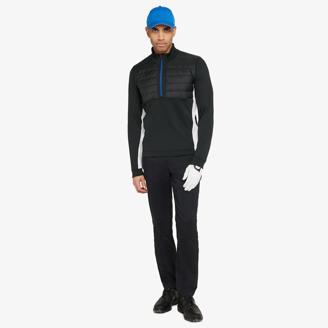 Dalton is a Insulating golf mid layer for Men in the color Black/Royal Blue(2)