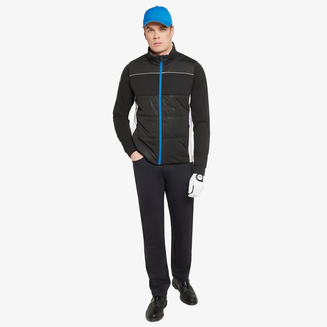 Lennon is a Windproof and water repellent golf jacket for Men in the color Black/White/Royal Blue(2)