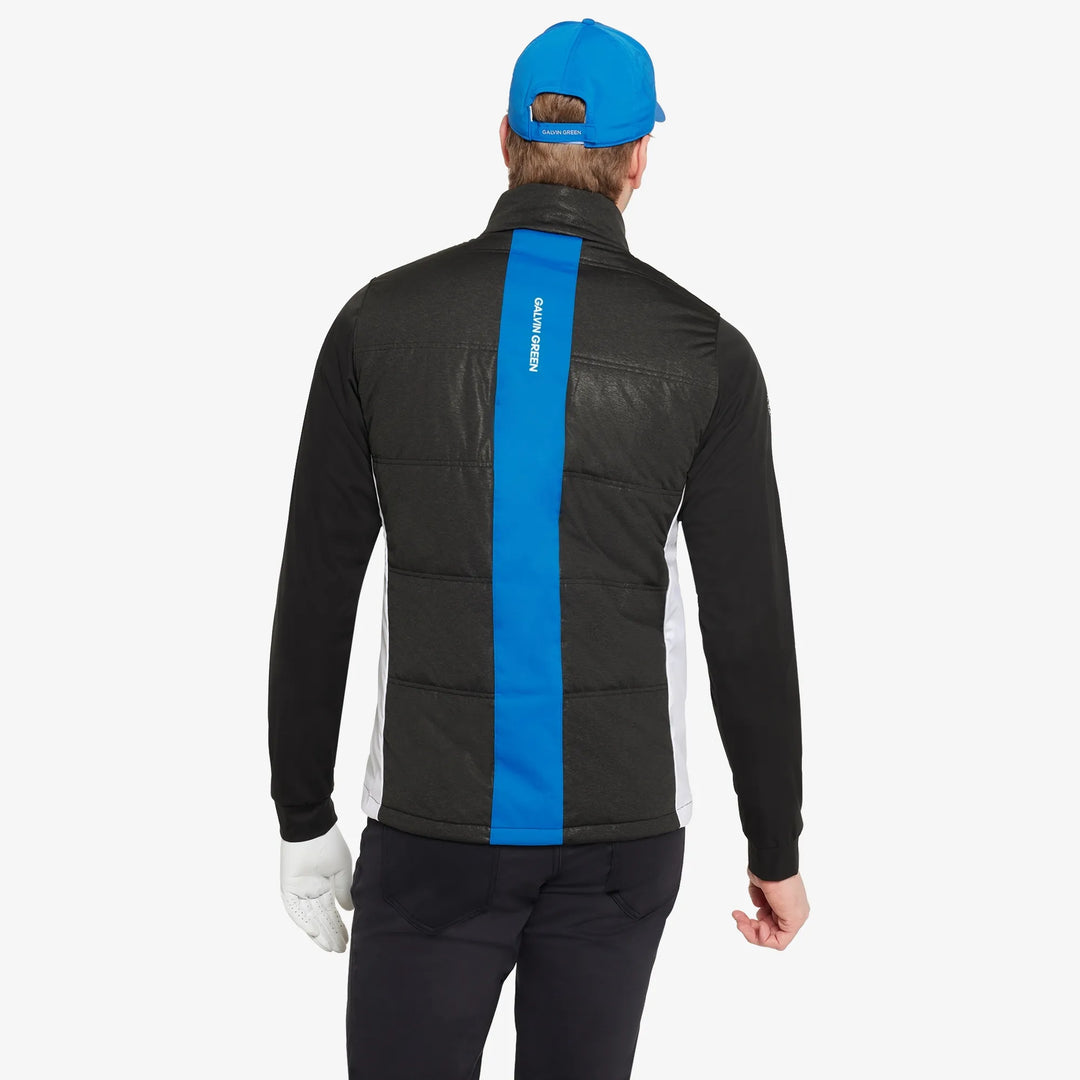 Lennon is a Windproof and water repellent golf jacket for Men in the color Black/White/Royal Blue(4)