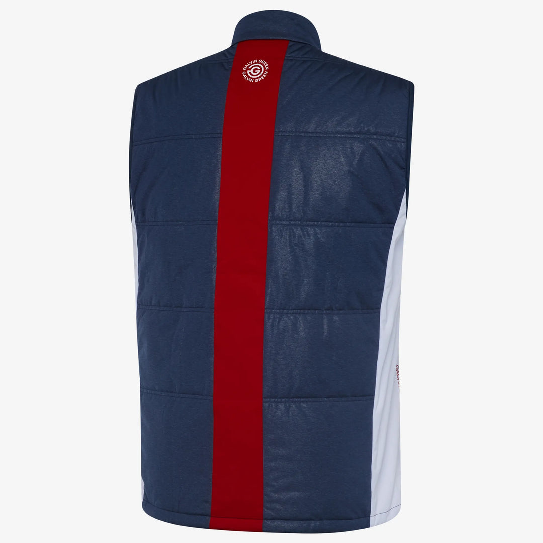 Lennox is a Windproof and water repellent golf vest for Men in the color Navy/White/Red(7)