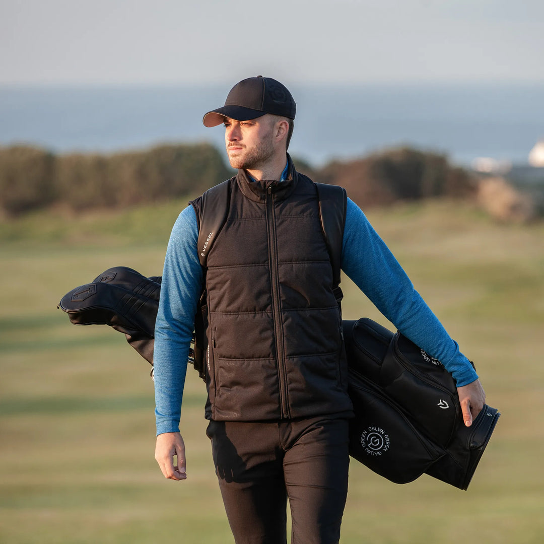 Lennox is a Windproof and water repellent golf vest for Men in the color Black(9)