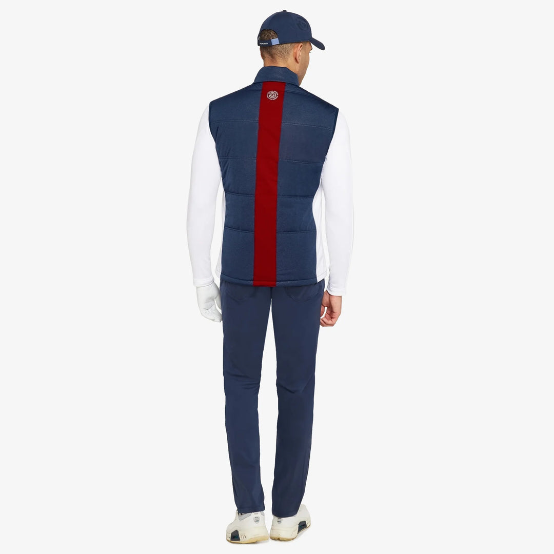 Lennox is a Windproof and water repellent golf vest for Men in the color Navy/White/Red(6)