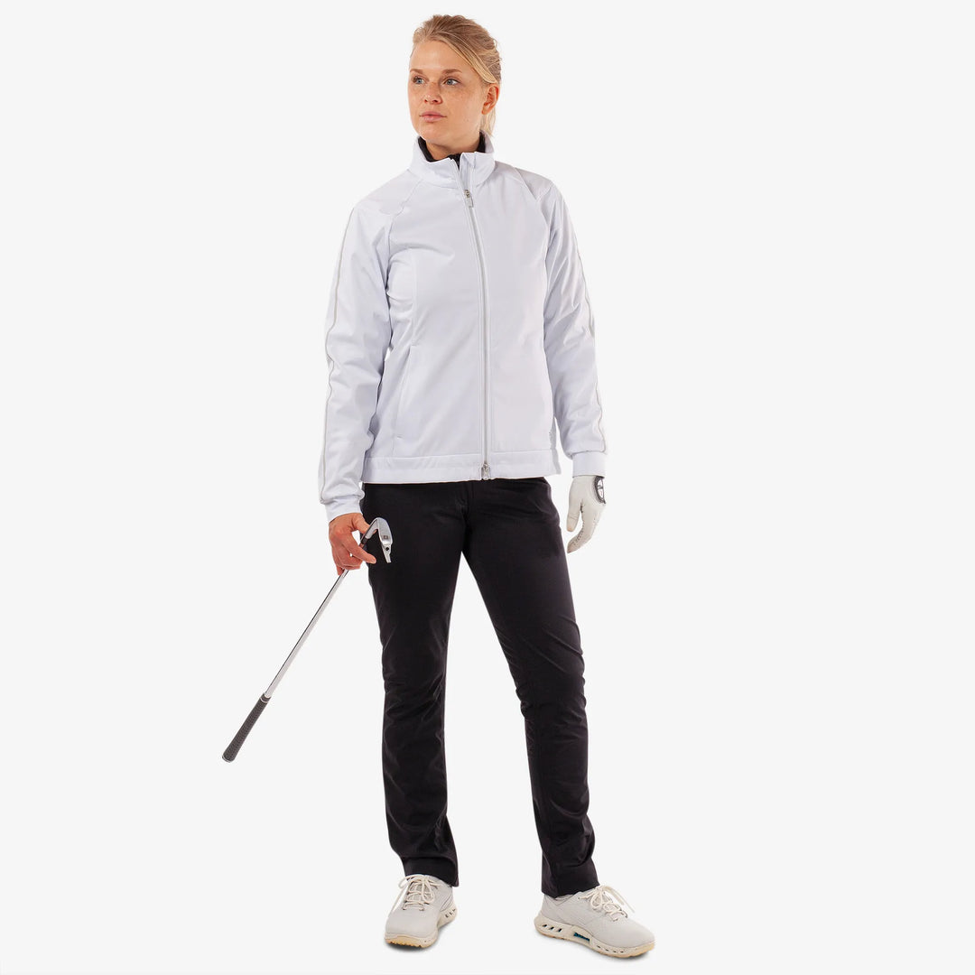Lissy is a Windproof and water repellent golf jacket for Women in the color White/Cool Grey(2)