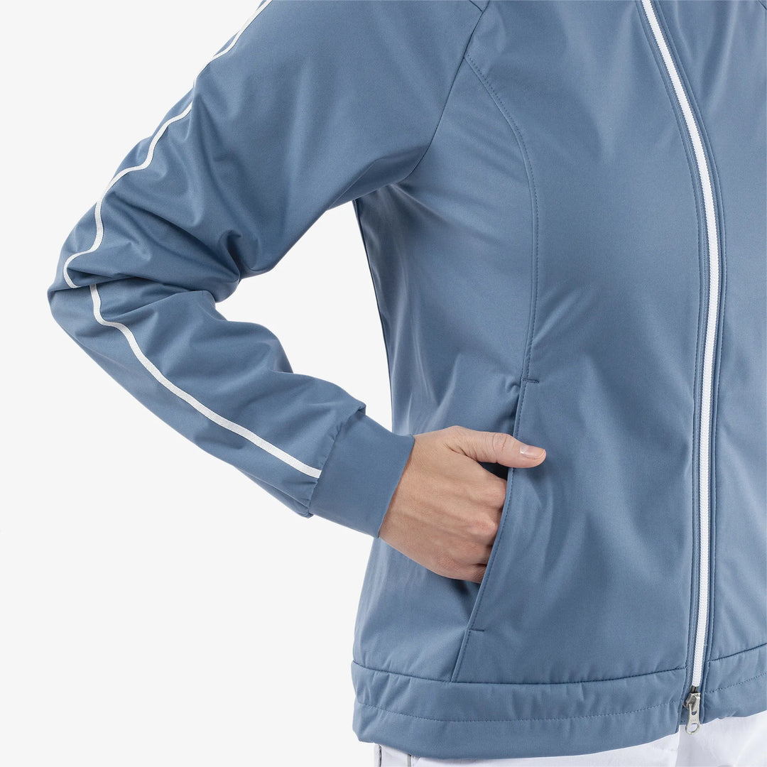 Lissy is a Windproof and water repellent golf jacket for Women in the color Moonlight Blue/White(4)