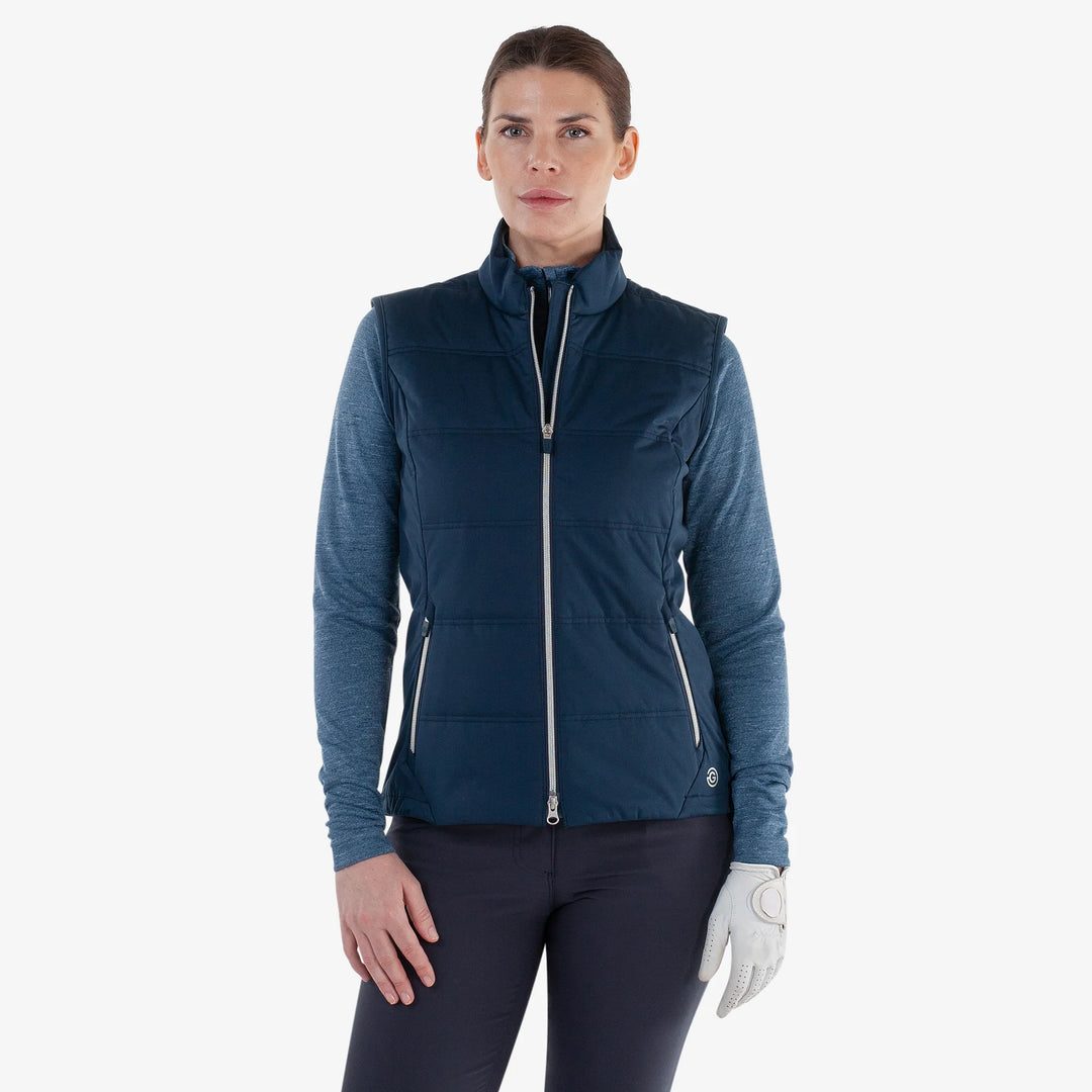 Luna is a Windproof and water repellent golf vest for Women in the color Navy(1)