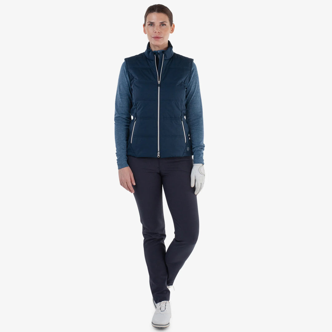 Luna is a Windproof and water repellent golf vest for Women in the color Navy(2)