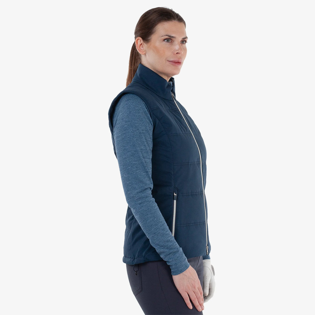 Luna is a Windproof and water repellent golf vest for Women in the color Navy(3)