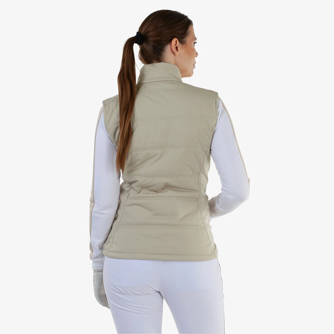 Luna is a Windproof and water repellent golf vest for Women in the color Sand(4)