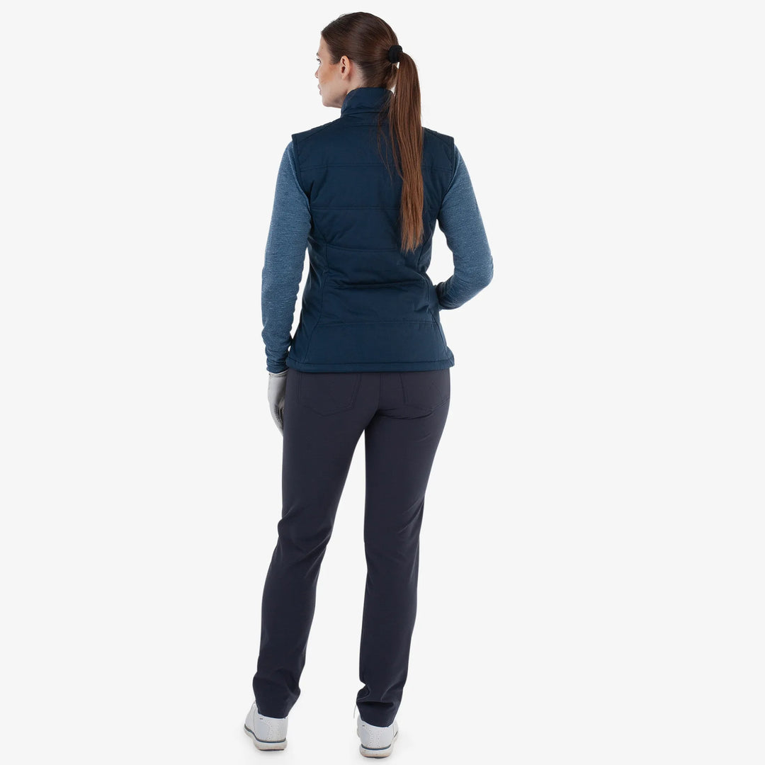 Luna is a Windproof and water repellent golf vest for Women in the color Navy(5)