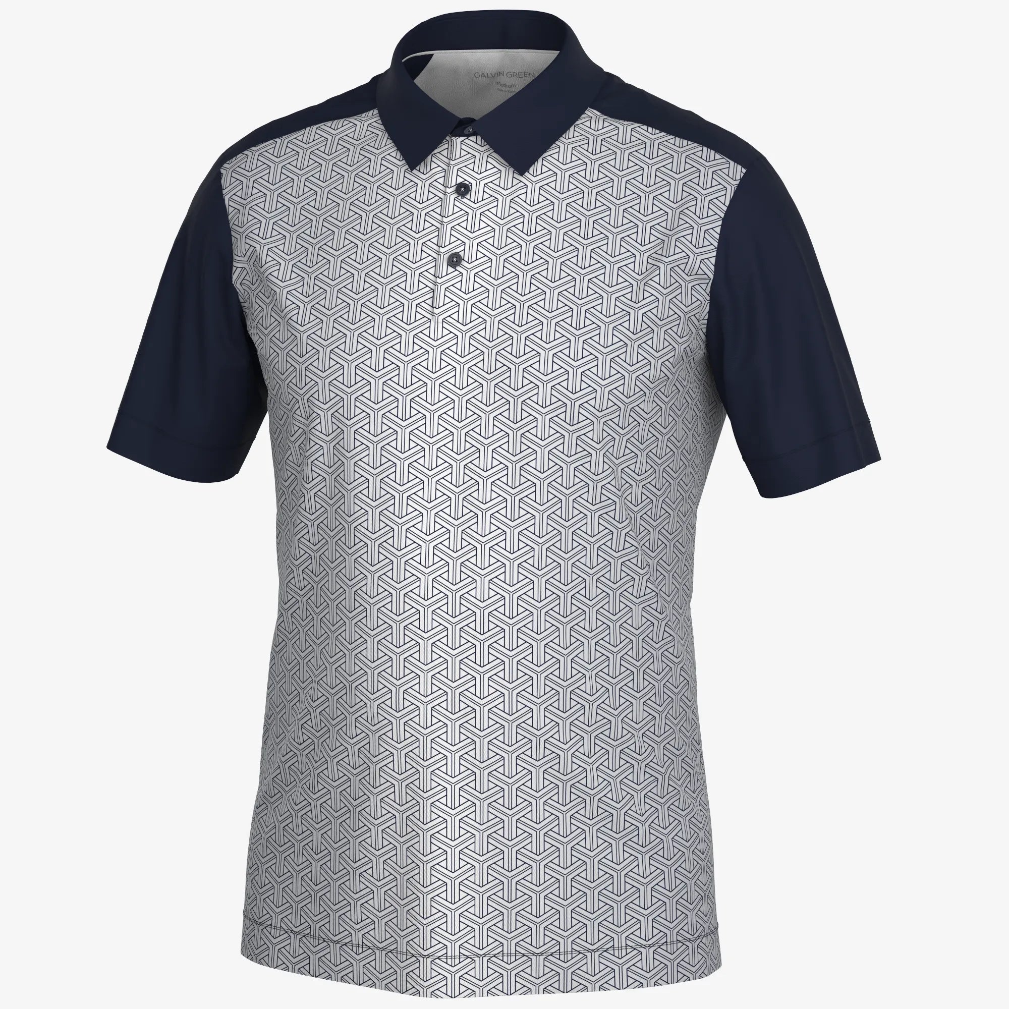 Mile Breathable short sleeve golf shirt Navy/Cool Grey – Galvin Green