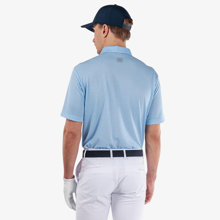 Marv is a Breathable short sleeve golf shirt for Men in the color Crystal Blue Melange(5)
