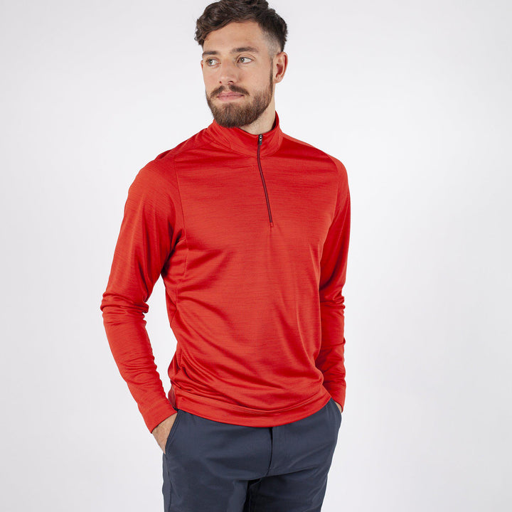 Dixon is a Insulating golf mid layer for Men in the color Red(1)