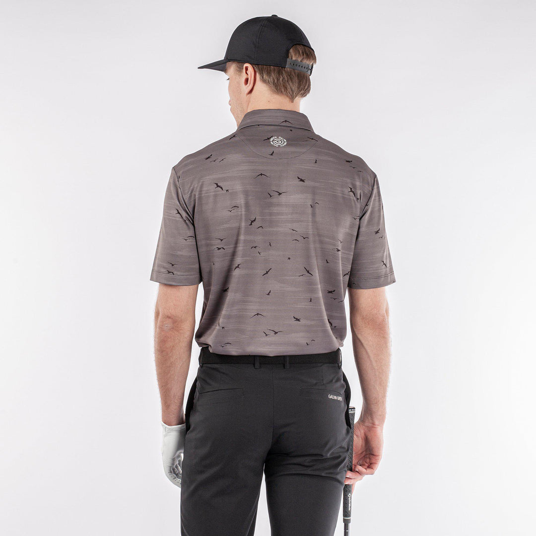 Marin is a Breathable short sleeve golf shirt for Men in the color Forged Iron/Black (5)