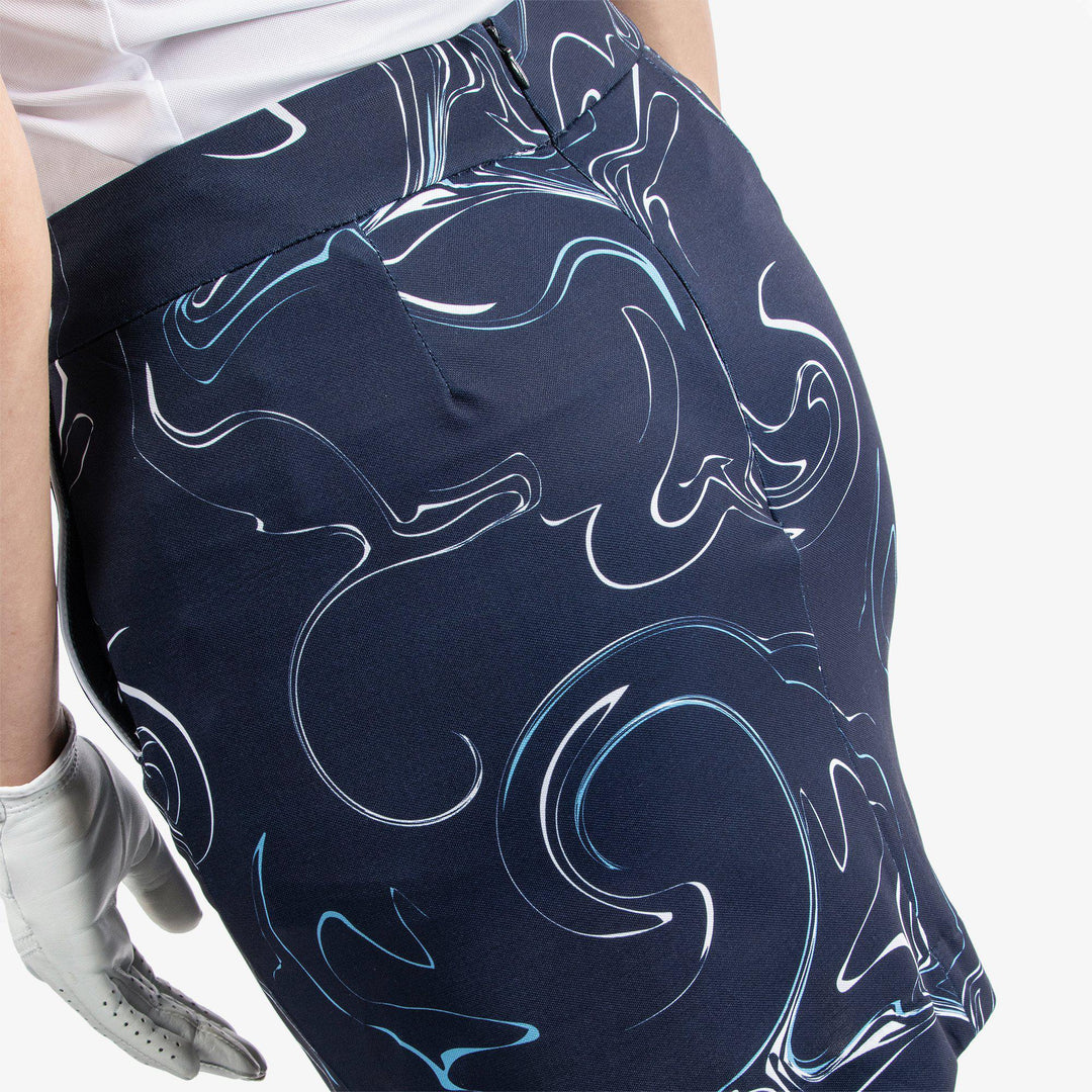 Mabel is a Breathable golf skirt with inner shorts for Women in the color Navy/White/Blue Bell(5)