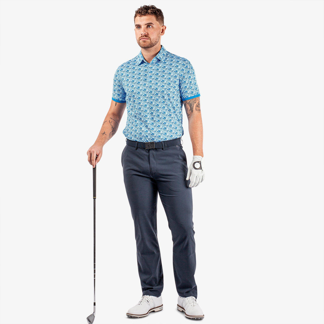 Madden is a Breathable short sleeve golf shirt for Men in the color Blue/White(2)