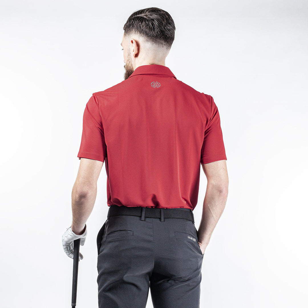 Milan is a Breathable short sleeve golf shirt for Men in the color Red(5)