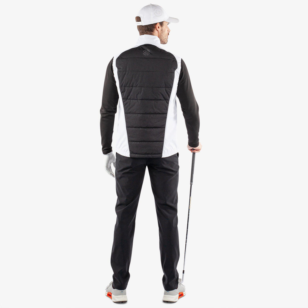 Lauro is a Windproof and water repellent golf vest for Men in the color White/Black(7)