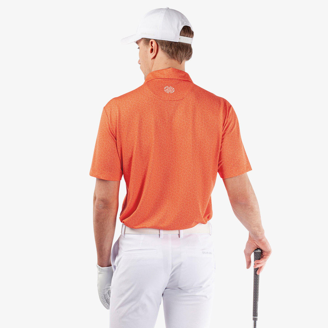 Mani is a Breathable short sleeve golf shirt for Men in the color Orange(5)