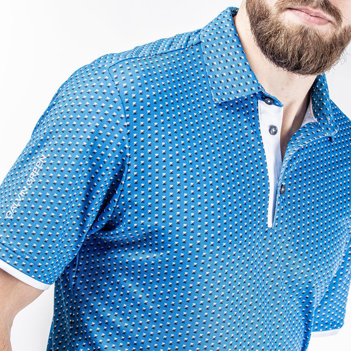 Mark is a Breathable short sleeve shirt for Men in the color Blue Bell(4)