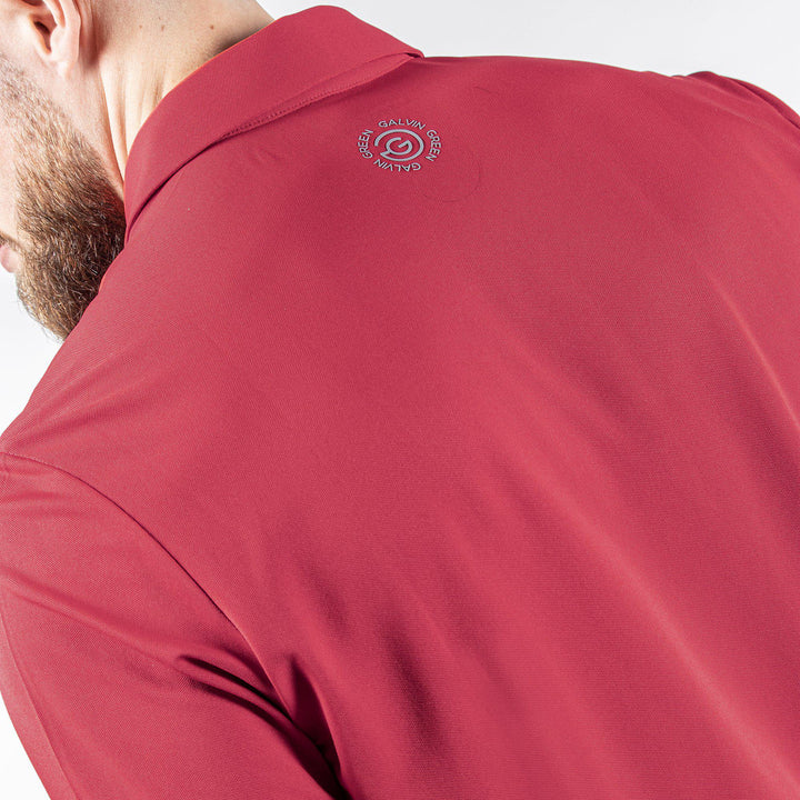 Milan is a Breathable short sleeve golf shirt for Men in the color Red(6)
