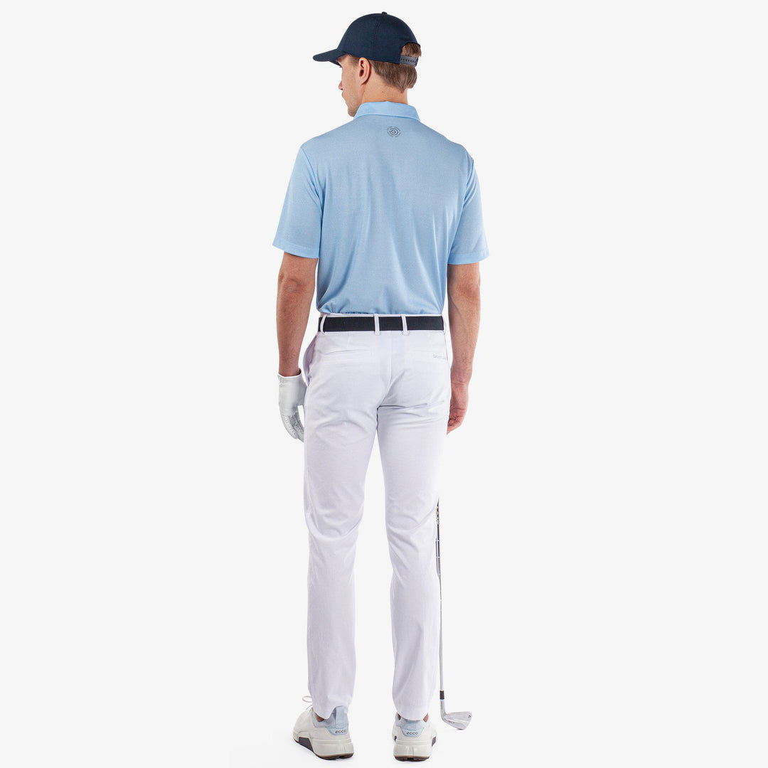 Marv is a Breathable short sleeve golf shirt for Men in the color Crystal Blue Melange(7)