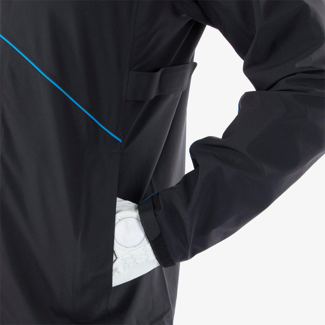 Apollo  is a Waterproof jacket for  in the color Black/Blue(4)