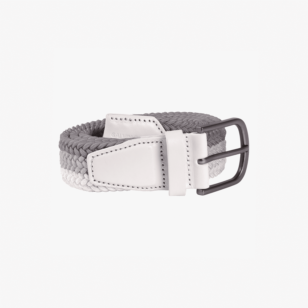 Will is a Elastic golf belt in the color White/Cool Grey/Sharkskin(1)