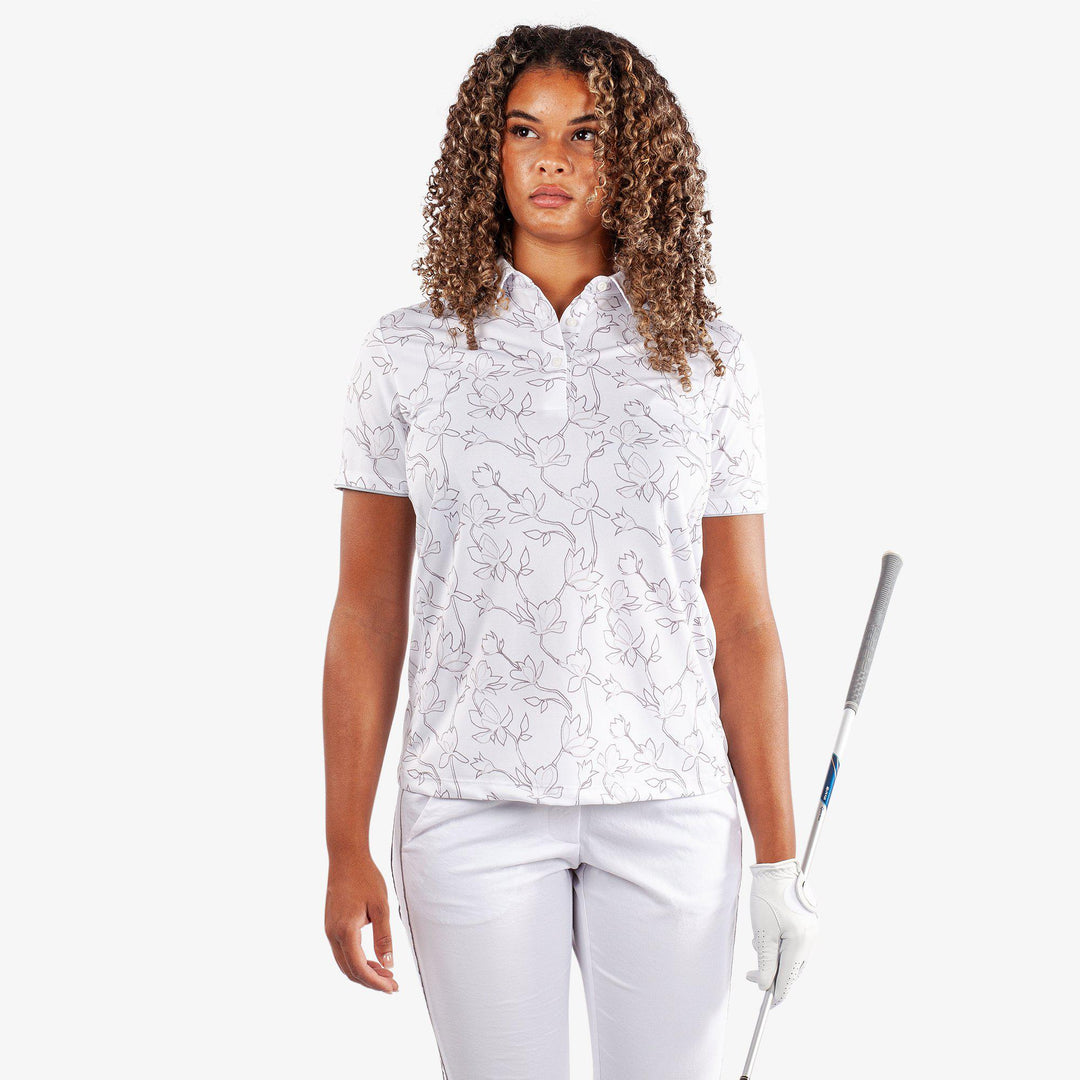 Mallory is a Breathable short sleeve shirt for  in the color White/Cool Grey(1)