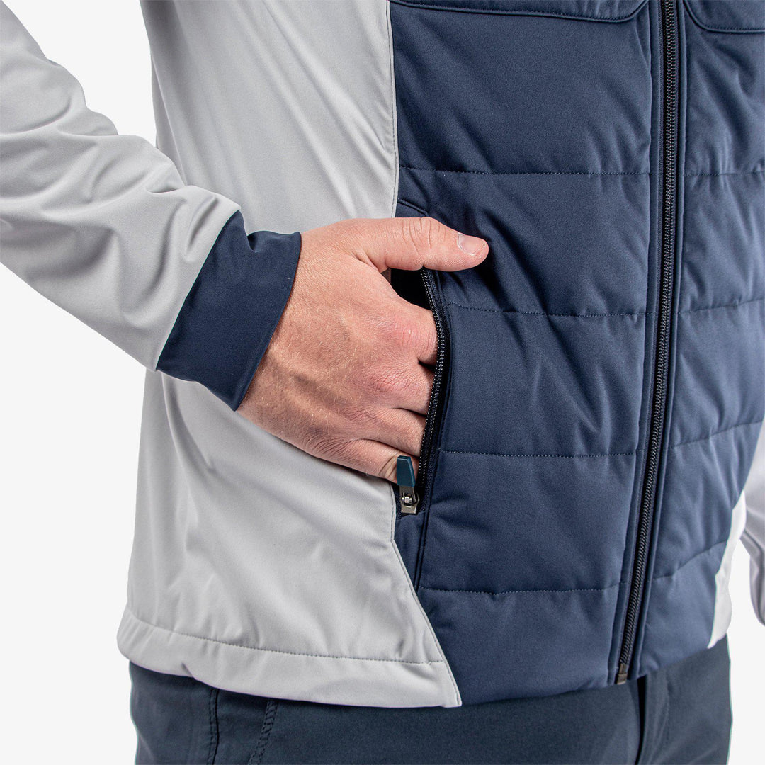 Leonard is a Windproof and water repellent golf jacket for Men in the color Navy/Cool Grey(5)