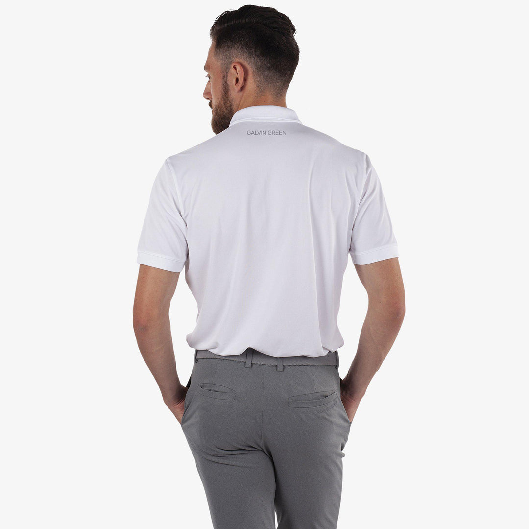 Max Tour is a Breathable short sleeve golf shirt for Men in the color White(3)