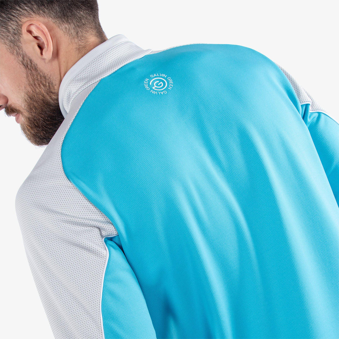 Daxton is a Insulating golf mid layer for Men in the color Aqua/Cool Grey/White(7)