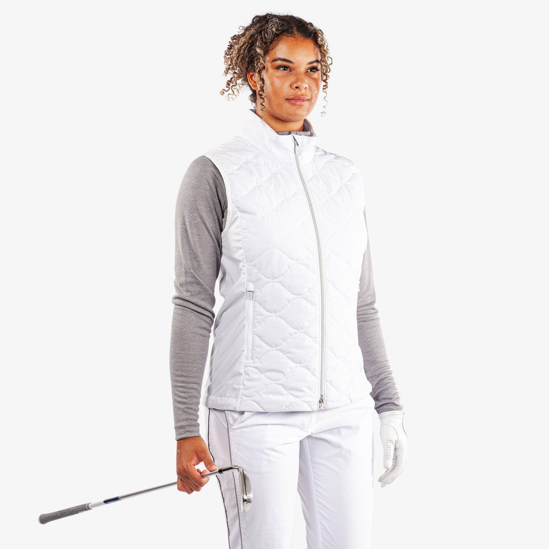 Lucille is a Windproof and water repellent golf vest for Women in the color White(1)