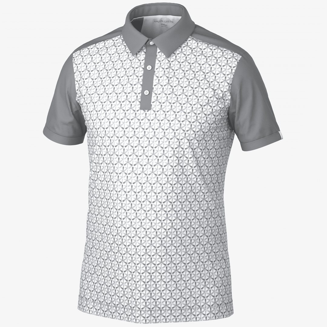 Mio is a Breathable short sleeve golf shirt for Men in the color Cool Grey/Sharkskin(0)