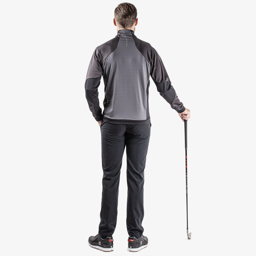 Donald is a Insulating golf mid layer for Men in the color Forged Iron/Black (9)